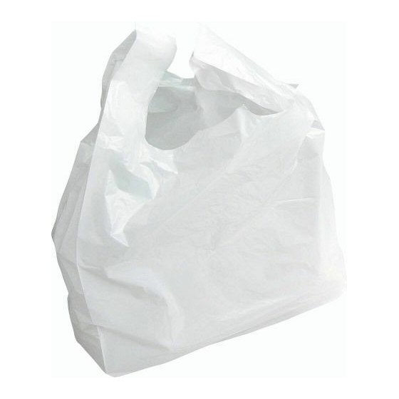 Grand Sac Plastique 1000 Blanc 26+12x45cm 13 Microns Anses