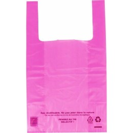Sac bretelles rose pebd 50m. 26+6+6x45cm /500