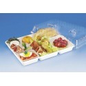 Couvercle polystyrène pour plateau repas 5 compartiments - par 200