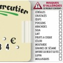 Étiquette allergènes 4 x 7 cm - par 10