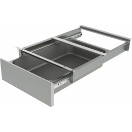 Tiroir inox sur glissières pour table démontable