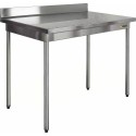 Table inox à dosseret 160 x 70 cm