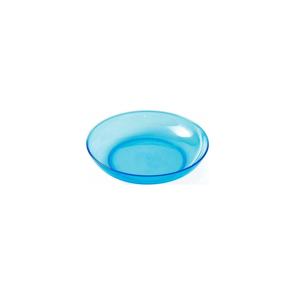 Assiette creuse Copolyester Transparente Bleue - Plastorex