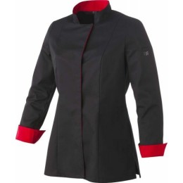 Veste polycoton Una femme manches longues noire et rouge T0