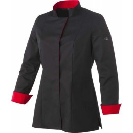 Veste polycoton Una femme manches longues noire et rouge T6