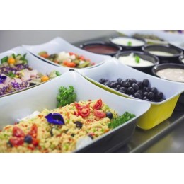 Plat mélamine Fleur Crock Bleu/Blanc GN 1/4