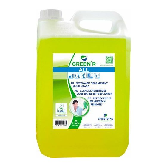 Nettoyant dégraissant multi-usages Ecolabel Green'r - par 5 L Nettoyant dégraissant multi-usages Ecolabel Green'r - par 5 L
