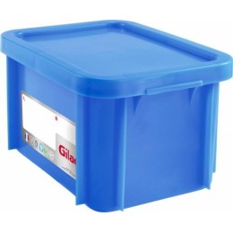 Bac rect. PEHD bleu 15L avec couvercle