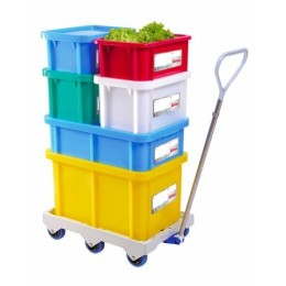 Bac rect. PEHD bleu 15L avec couvercle