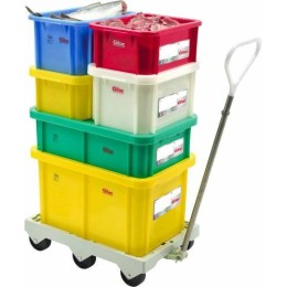 Bac rectang. PEHD bleu 55L avec couvercle