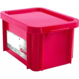 Bac rect. PEHD rouge 15L avec couvercle