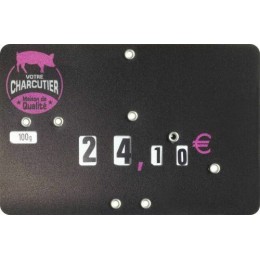 Étiquette "Votre charcutier" sans texte et sans pique 10,6 x 7 cm - par 10