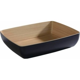 Saladier GN 1/2 Frida mélamine bois/noir 32,5 x 26,5 x 7,5 cm