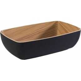 Saladier GN 1/4 Frida mélamine bois/noir 26,5 x 16,2 x 7,5 cm