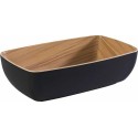 Saladier GN 1/4 Frida mélamine bois/noir 26,5 x 16,2 x 7,5 cm 1,8 L