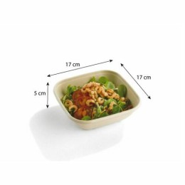 Saladier pulpe carré 75 cl + couvercle RPET - par 30