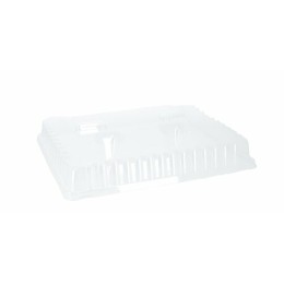 Couvercle transparent PLA pour plateau repas 5 compartiments 29 x 22,4 cm - par 50