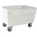 Bac double paroi PEHD blanc à roues 500L