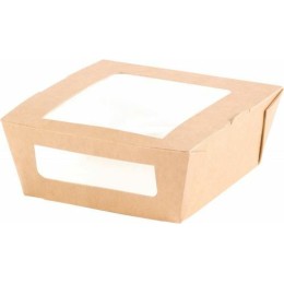 Boîte carton biodégradable 45 cl avec fenêtre PLA - par 200