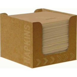 Boite distributrice de 50 serviettes bio marron 20x20cm