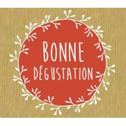 Étiquette adhésive "Bonne dégustation" 3,5 x 4 cm - par 500