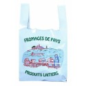 Sac bretelles blanc "Fromagerie" PEBD 50 µ 45 x 26 + 7 cm - par 500