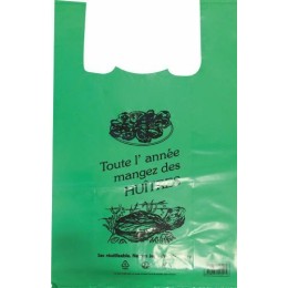 Sac bretelles "Huîtres" PEBD 50 µ 47 x 27 + 7 cm - par 500
