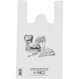 Sac bretelles "Snacking" PEBD 50 µ 45 x 26 + 6 cm - par 100