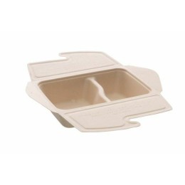 Boite rectangle pulpe 2 compartiments 80 cl - par 150