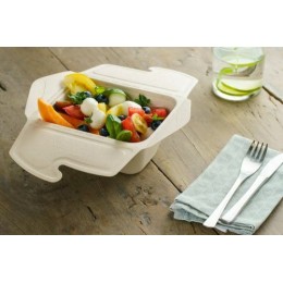Boite rectangle pulpe 2 compartiments 80 cl - par 150