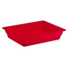 Bac mélamine rouge GN 1/2 H. 6,5 cm