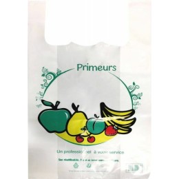 Sac bretelles "Primeur" PEBD 50 µ 48 x 28 + 7 cm - par 500