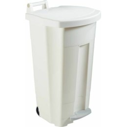 Poubelle mobile a pédale Boogy blanc 90 L