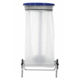 Support sac poubelle 110 L mobile bleu à pédale