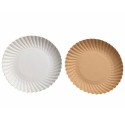 Assiette ronde carton intérieur blanc et extérieur écru ø 21 cm - par 50
