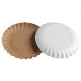Assiette ronde carton intérieur écru extérieur blanc Ø 9,7 cm - par 50