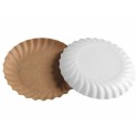Assiette ronde carton intérieur écru extérieur blanc Ø 9,7 cm - par 50