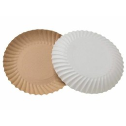 Assiette ronde carton intérieur écru extérieur blanc Ø 12,5 cm - par 50