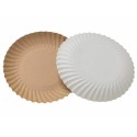 Assiette ronde carton intérieur écru extérieur blanc Ø 12,5 cm - par 50