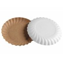 Assiette ronde carton intérieur écru extérieur blanc Ø 18,5 cm - par 50