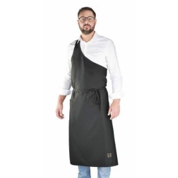 Tablier parisien 1 bretelle Basile polycoton noir Talbot 117 cm