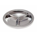 Assiette 3 compartiments inox ø 24 cm - par 12