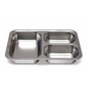 Plateau 3 compartiments inox 24 x 17 x 4,2 cm - par 12