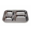 Plateau 4 compartiments inox 25 x 20,5 x 2,5 cm - par 12