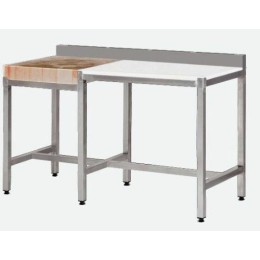 Combiné billot bois et planche polyéthylène 150 x 60 cm