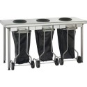 Table de pré tri central avec 3 porte sacs