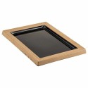 Plat mélamine noir bord bois 28 x 21 x 2,1 cm
