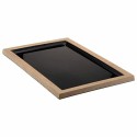Plat mélamine noir contour effet bois 42 x 28 x 2,1 cm