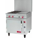 Fourneau 2 feux vifs + pcf sur étuve électrique 800 x 925 mm