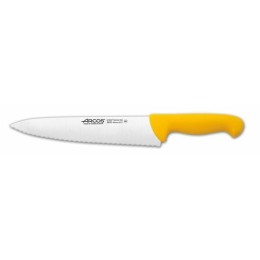 Couteau de cuisine cranté gamme 2900 Arcos jaune 25 cm